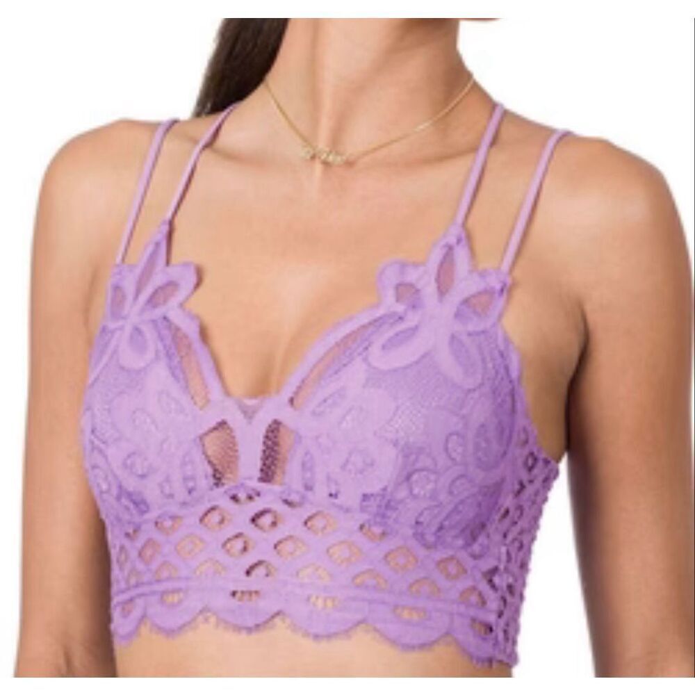 Lavender Lace Crop Bralette Top